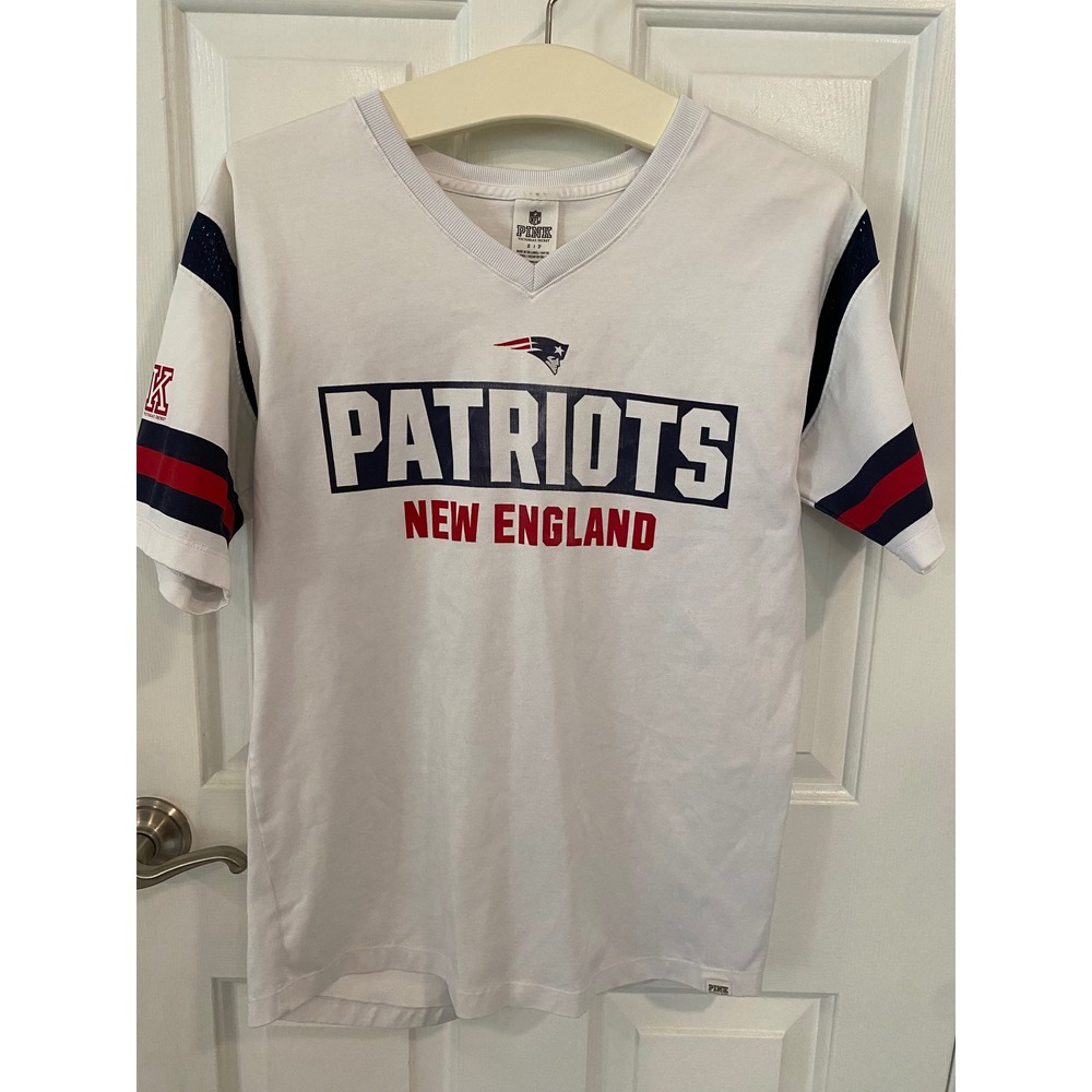 Vintage Victoria's Secret PINK NFL New England Patriots Size Small White Jersey